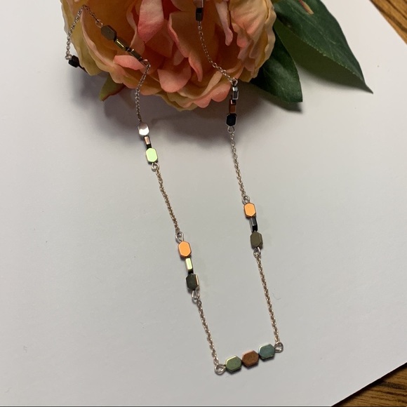 Multi-tone stationary silver necklace - Picture 5 of 8